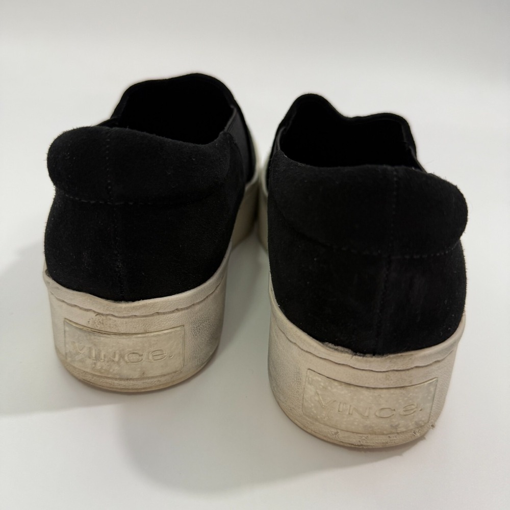 Vince Black Suede Leather Casual Slip On Platform Sneakers Sz 5M / 35 - Picture 7 of 12
